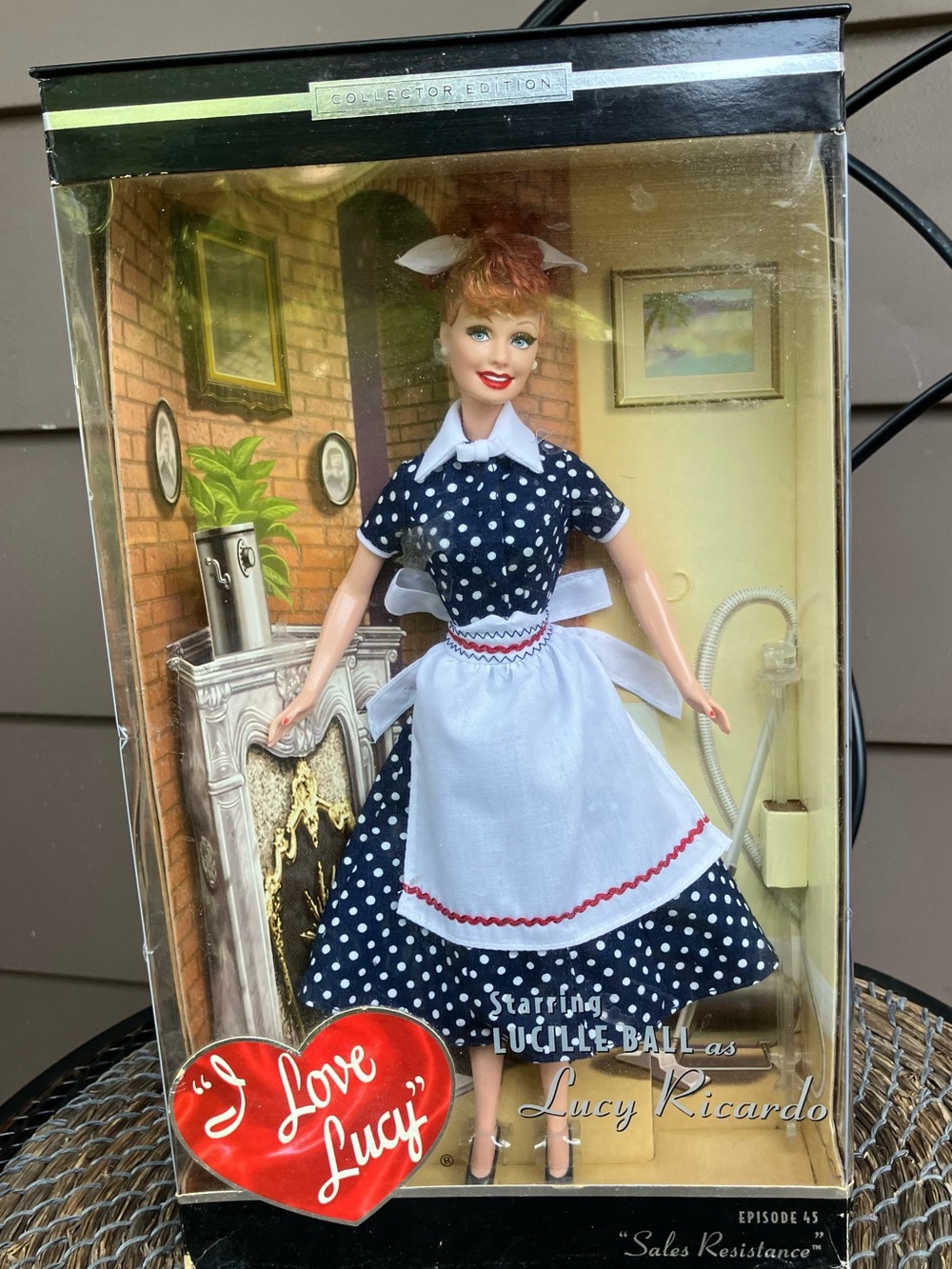 I Love Lucy Lucille Ball “Lucy Ricardo” Collector Doll in Navy Polka Dot Dress